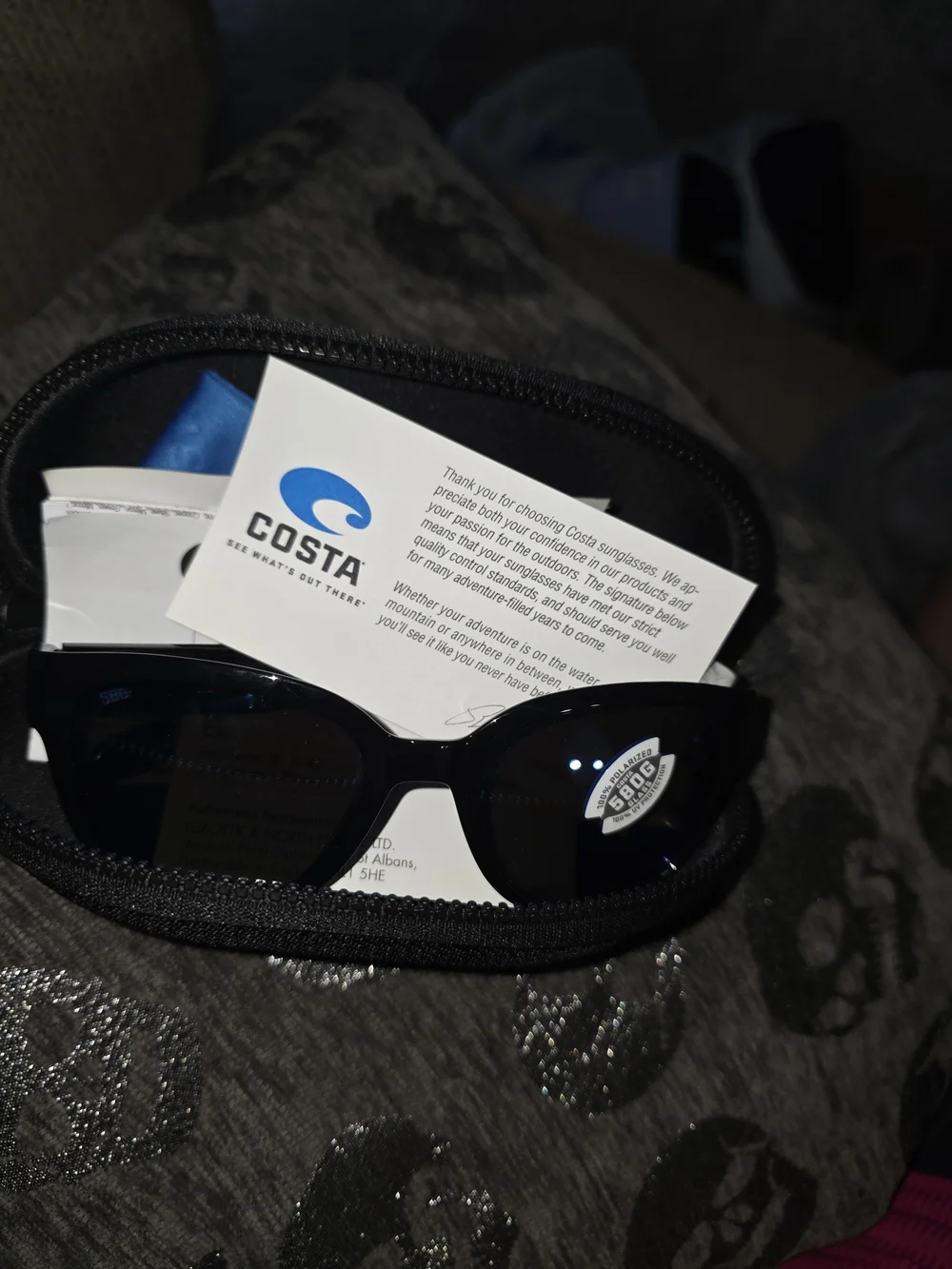 Costa Black Cat-Eye Sunglasses with Dark Lenses